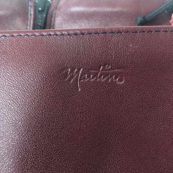 ***Canadian** Martino Burgundy tall boots with lace up calves and wedge heel - Picture 6 of 11